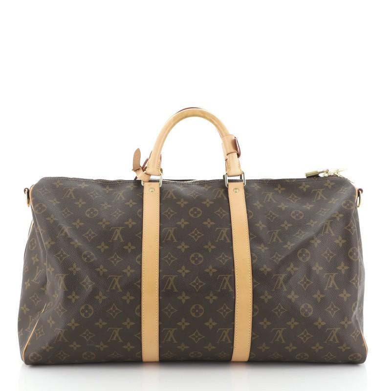 Black Louis Vuitton Keepall Bandouliere Bag Monogram Canvas 50 