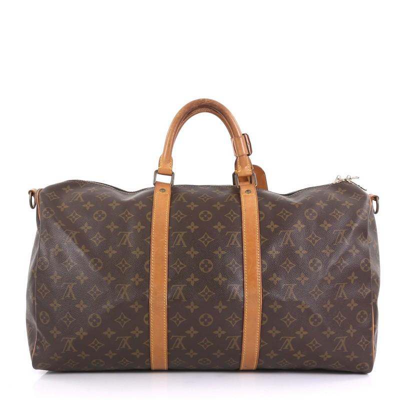 Louis Vuitton Keepall Bandouliere Bag Monogram Canvas 50 In Good Condition In NY, NY
