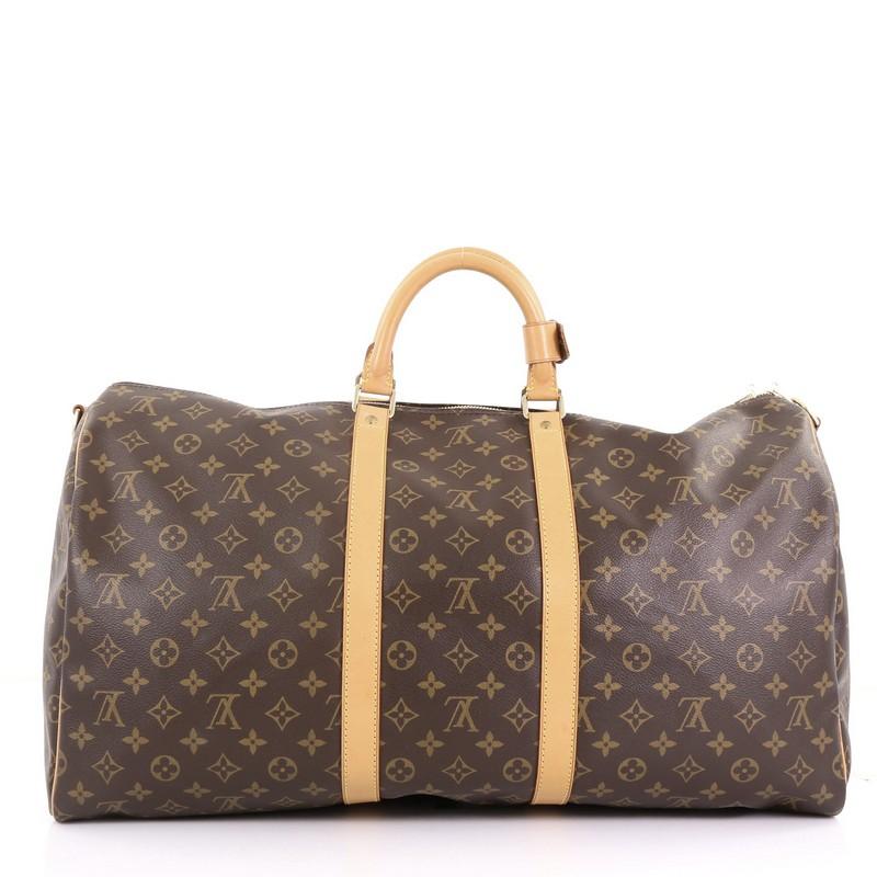  Louis Vuitton Keepall Bandouliere Bag Monogram Canvas 55 In Good Condition In NY, NY