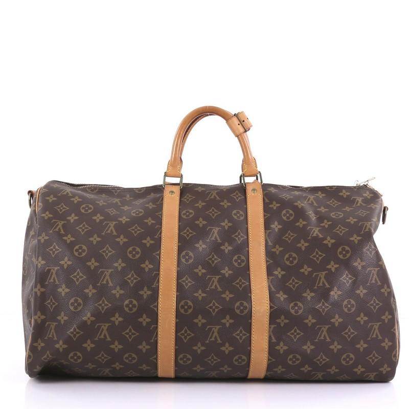 Louis Vuitton Keepall Bandouliere Bag Monogram Canvas 55 In Good Condition In NY, NY