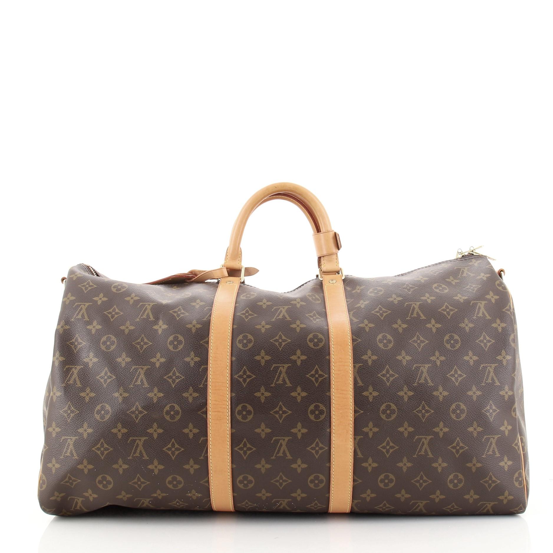 Louis Vuitton Keepall Bandouliere Tasche Monogramm Segeltuch 55 im Zustand „Gut“ in NY, NY