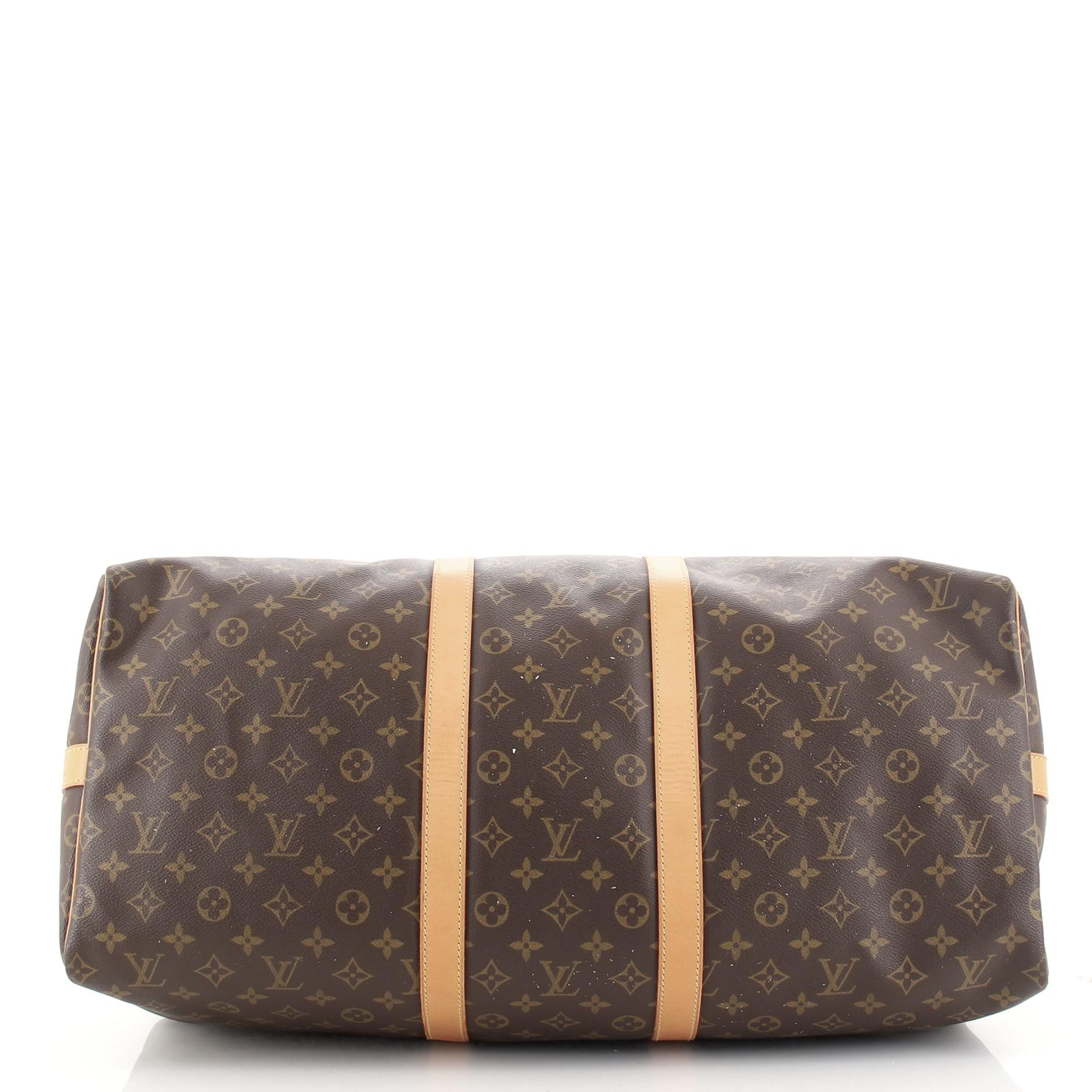 Louis Vuitton Keepall Bandouliere Tasche Monogramm Segeltuch 55 für Damen oder Herren