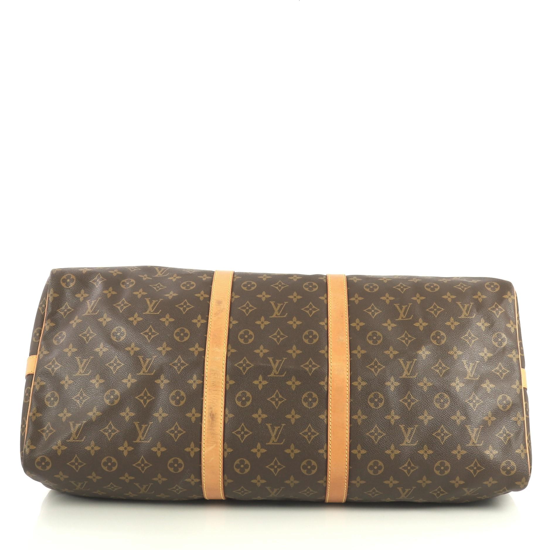 Louis Vuitton Keepall Bandouliere Bag Monogram Canvas 60 In Good Condition In NY, NY