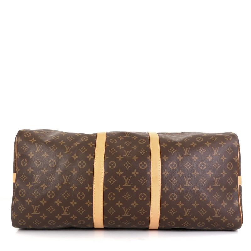 Louis Vuitton Keepall Bandouliere Bag Monogram Canvas 60  In Good Condition In NY, NY