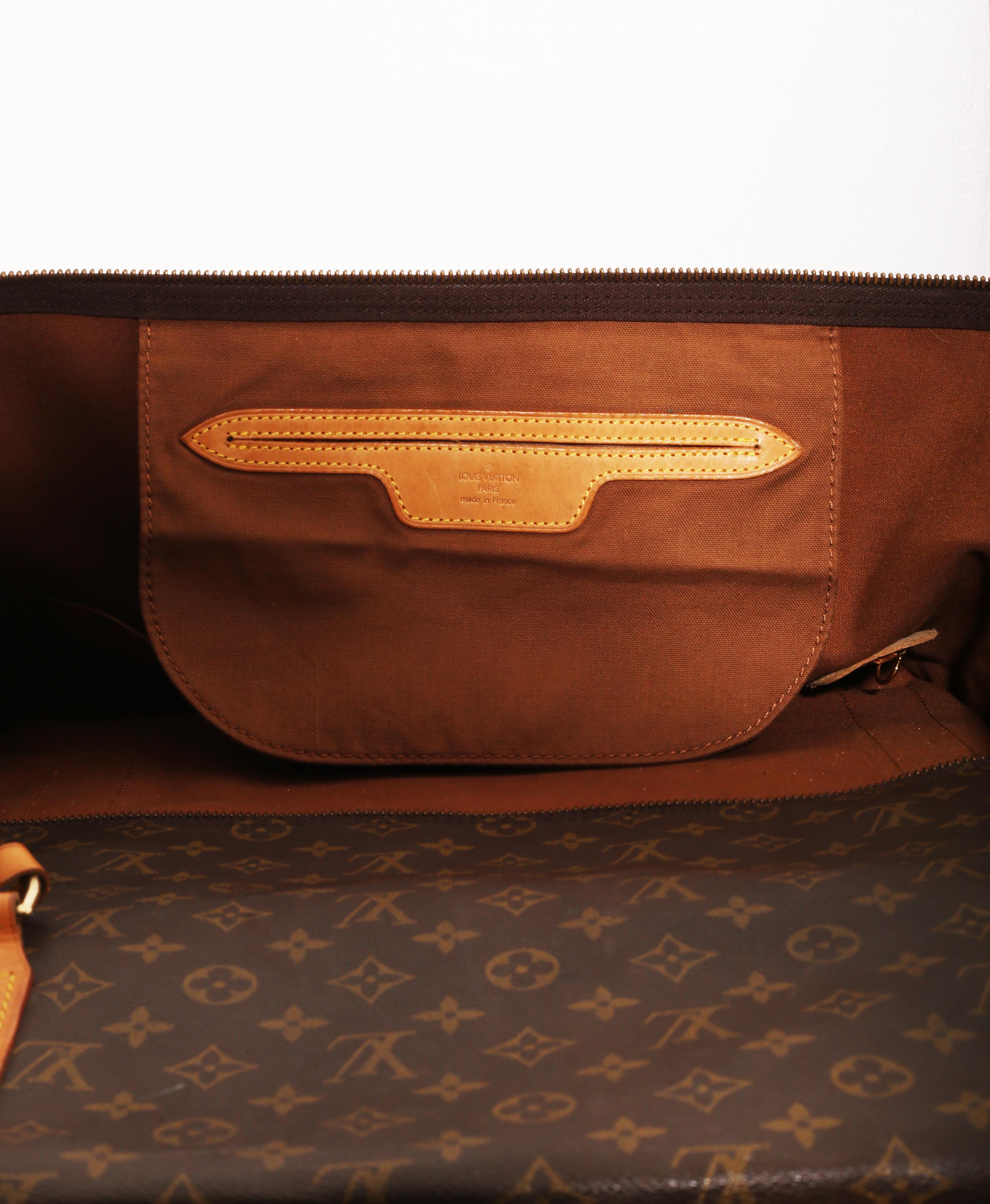 Women's or Men's Louis Vuitton Keepall Bandouliere Bag Monogram Canvas 65 cross double handles