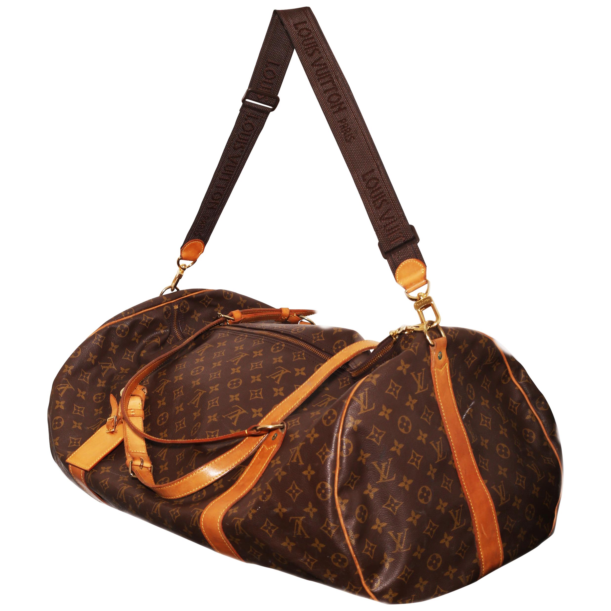 Louis Vuitton Keepall Bandouliere Bag Monogram Canvas 65 cross double handles
