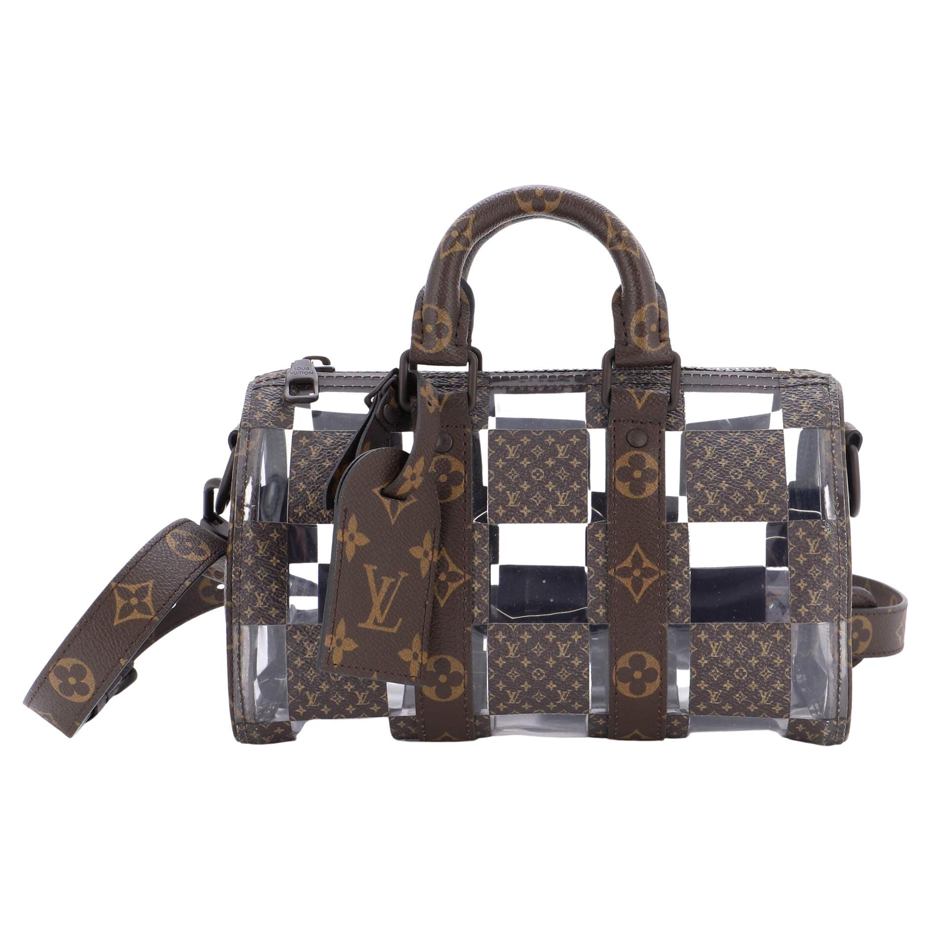 Louis Vuitton Virgil Abloh Brown Monogram Coated Canvas Chain Clutch Gold Hardware, 2019 (Very Good), Womens Handbag
