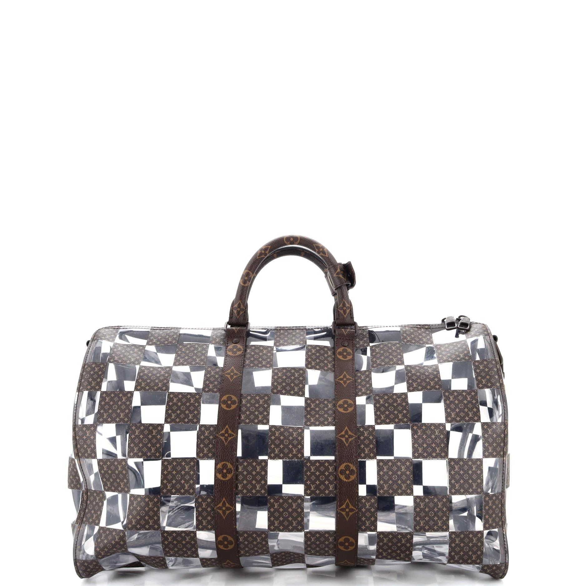 Louis Vuitton Keepall Bandouliere Bag Monogram Chess Coated Canvas and PVC 50 In Good Condition In NY, NY