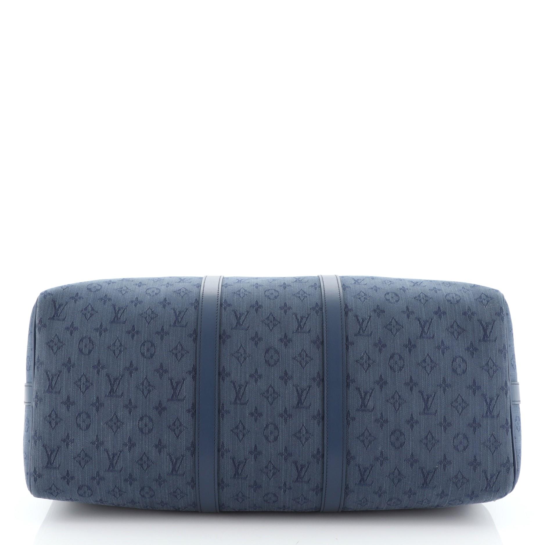 Louis Vuitton Keepall Bandouliere Bag Monogram Denim 50 In Good Condition In NY, NY