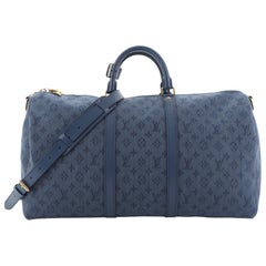 Louis Vuitton Keepall Bandouliere Bag Monogram Denim 50