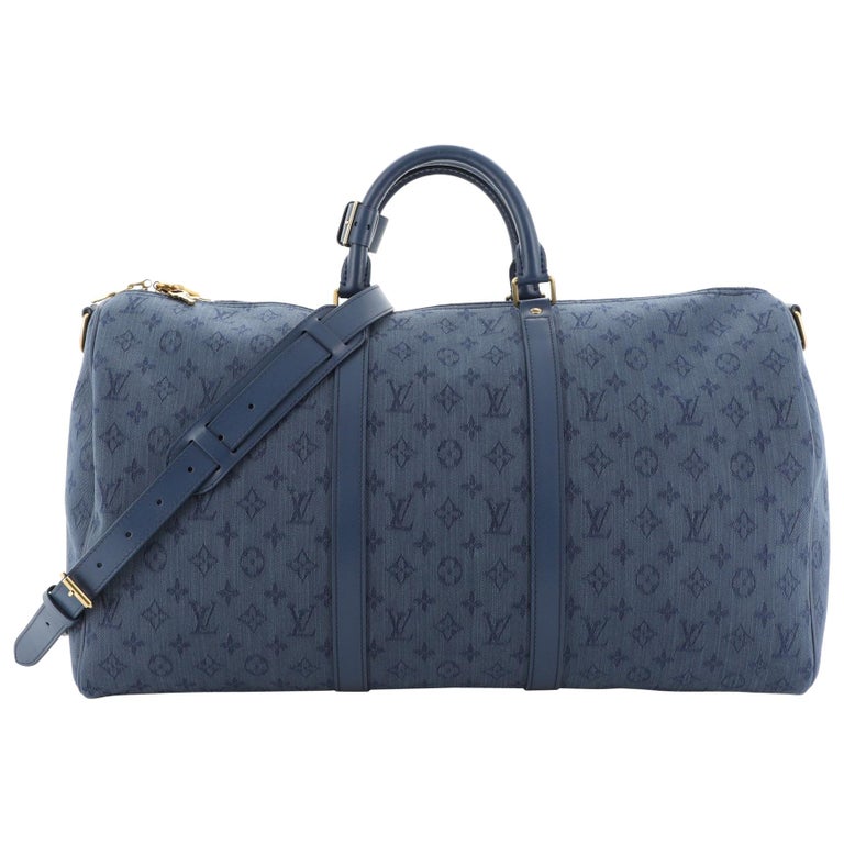 Louis Vuitton Keepall Bandouliere Bag Monogram Denim 50 For Sale at 1stdibs