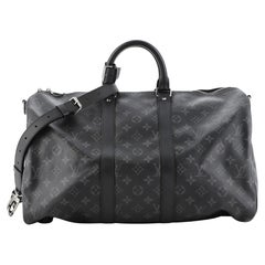Louis Vuitton Keepall Bandouliere Monogram Eclipse (Without Accessories) 45  Black/Grey in Canvas with Pewter - US