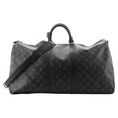 Louis Vuitton Keepall Bandouliere Bag Monogram Eclipse Split Canvas 50 at  1stDibs