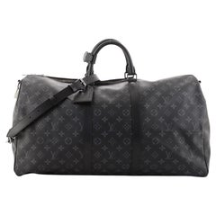 Louis Vuitton Keepall Bandouliere Bag Monogram Eclipse Canvas 55