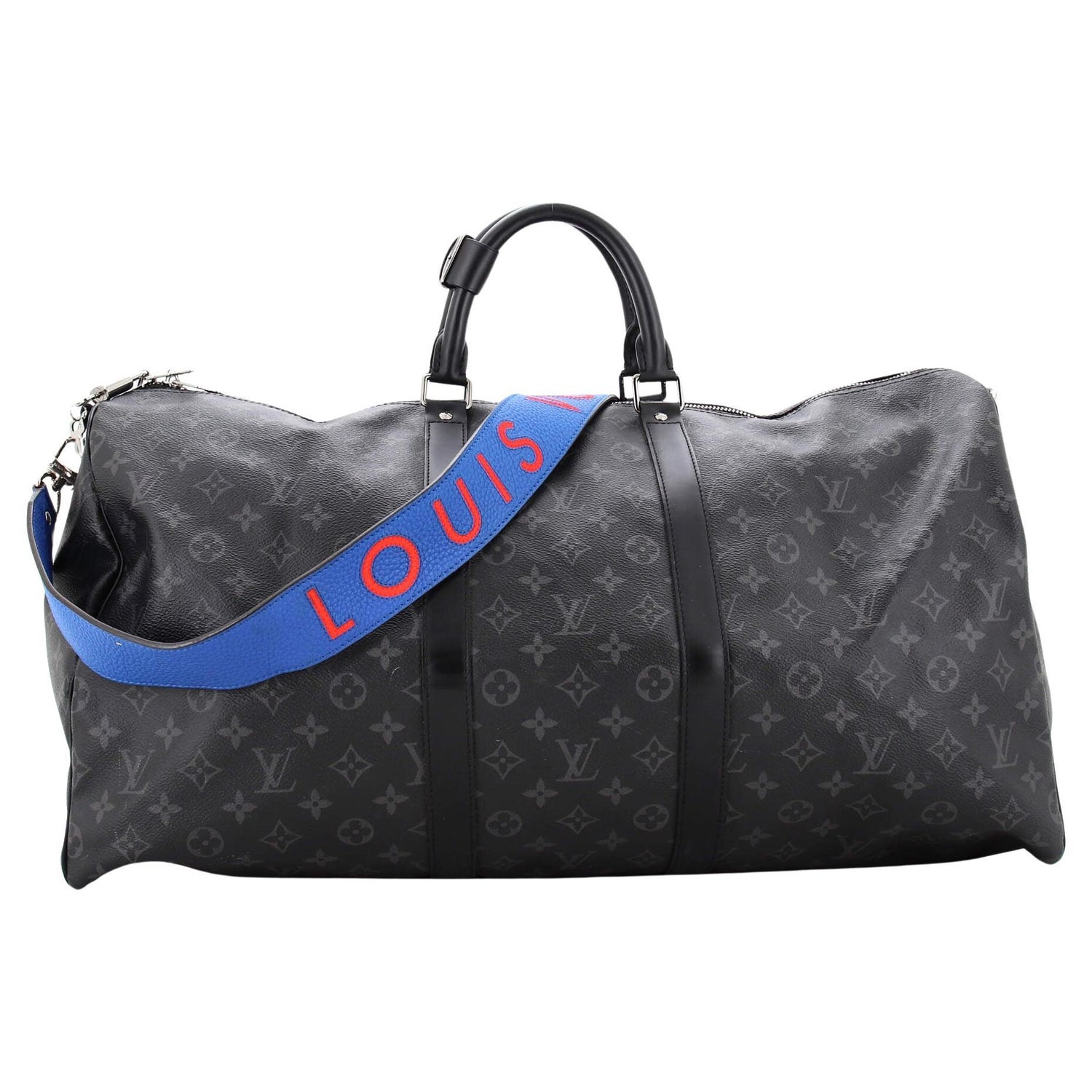 Travel bag Louis Vuitton Keepall 55 customized Be or not to be  by PatBo!  For Sale at 1stDibs