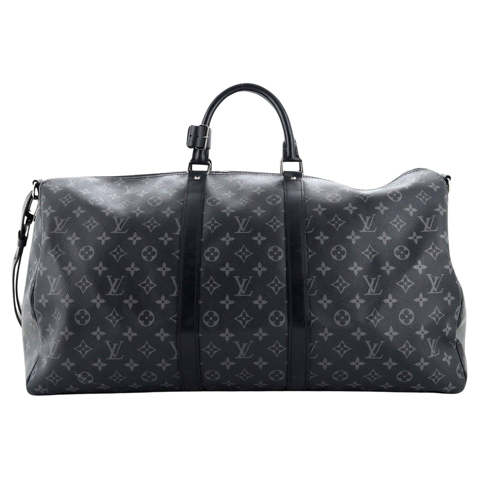 Louis Vuitton Keepall Bandouliere Monogram Eclipse 55 Black/Grey