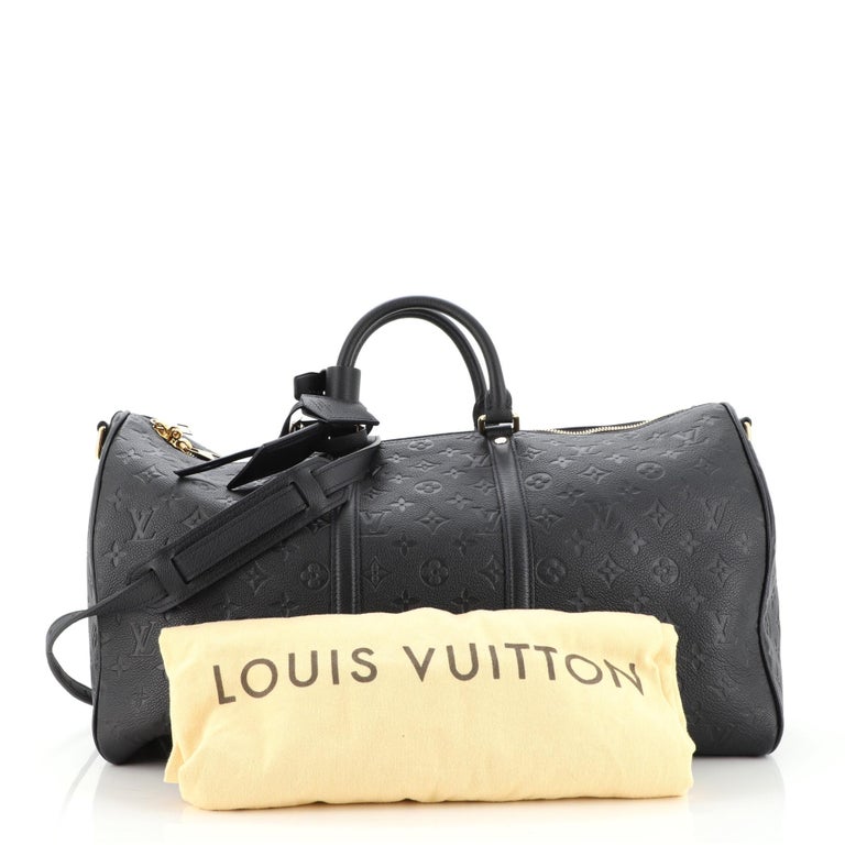 Louis Vuitton Keepall Bandoulière 45 Bicolore Black Beige Monogram Empreinte