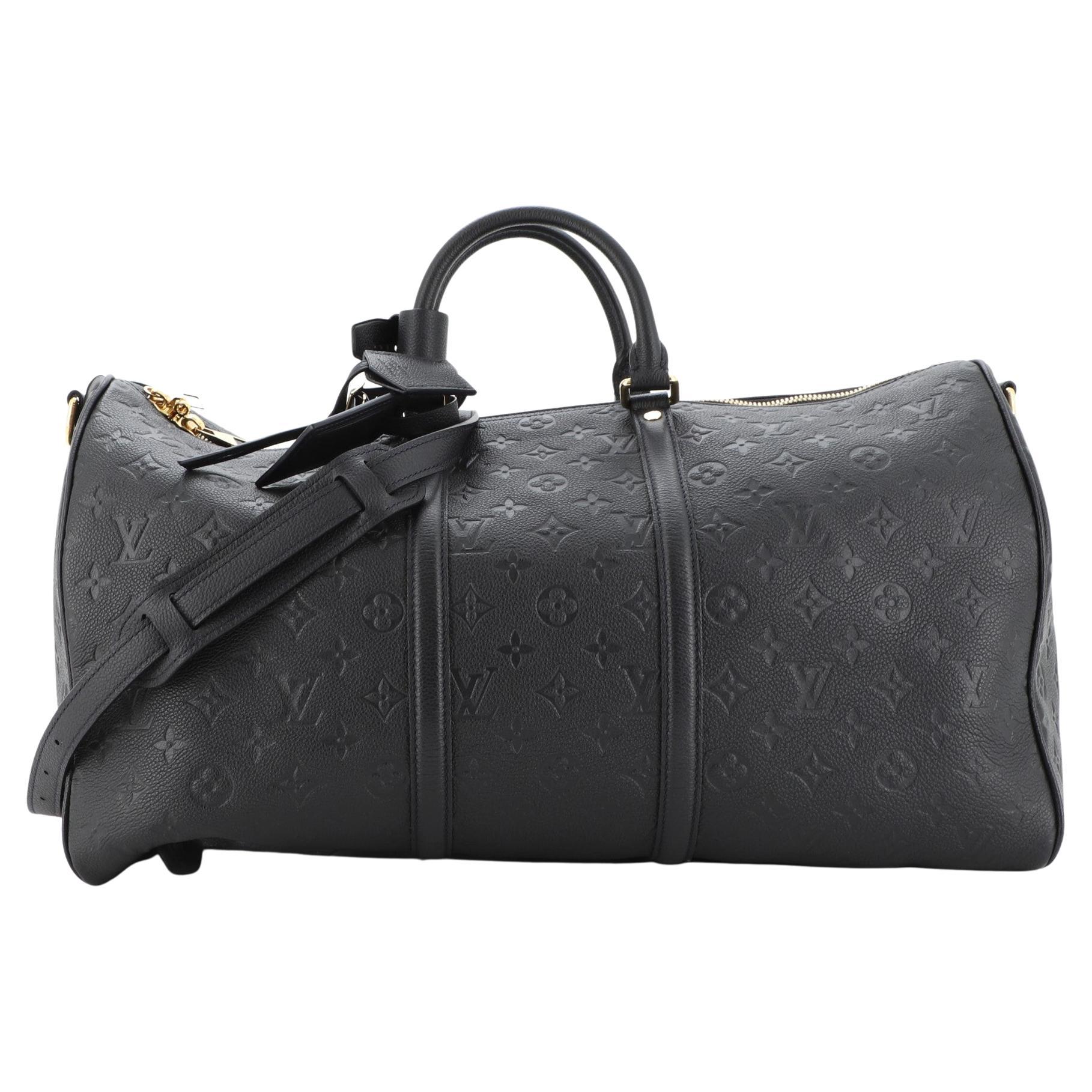 Sold at Auction: Louis Vuitton Keepall Bandouliere Bag Monogram Taigarama 50  Black