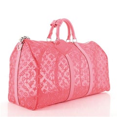 Louis Vuitton Keepall Bandouliere Bag Monogram See Through Mesh 50