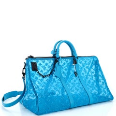 Louis Vuitton Keepall Bandouliere Bag Monogram See Through Mesh 50 For Sale  at 1stDibs