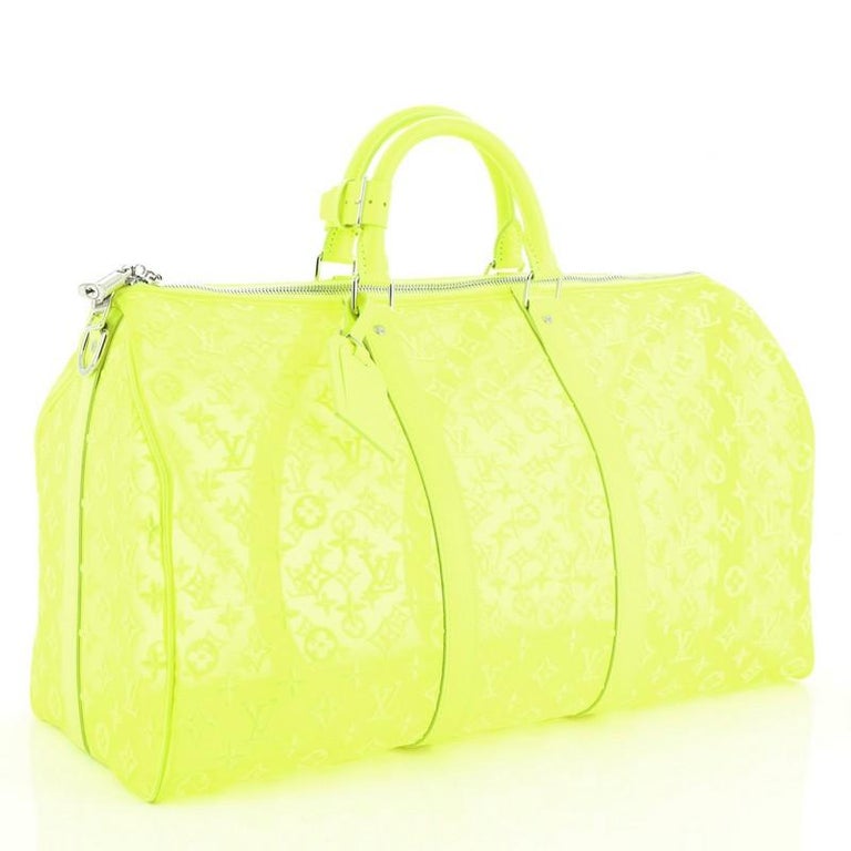 Louis Vuitton Keepall Bandouliere Monogram Mesh 50 Yellow in Mesh/Leather  with Silver-tone - US