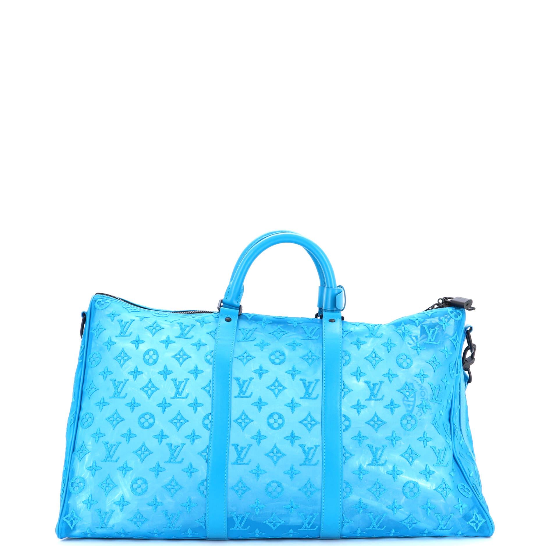 Louis Vuitton Keepall Bandouliere Bag Monogram See Through Mesh 50 In Good Condition In NY, NY