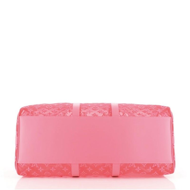 Louis Vuitton Keepall Bandouliere Bag Monogram See Through Mesh 50 Pink  6904977