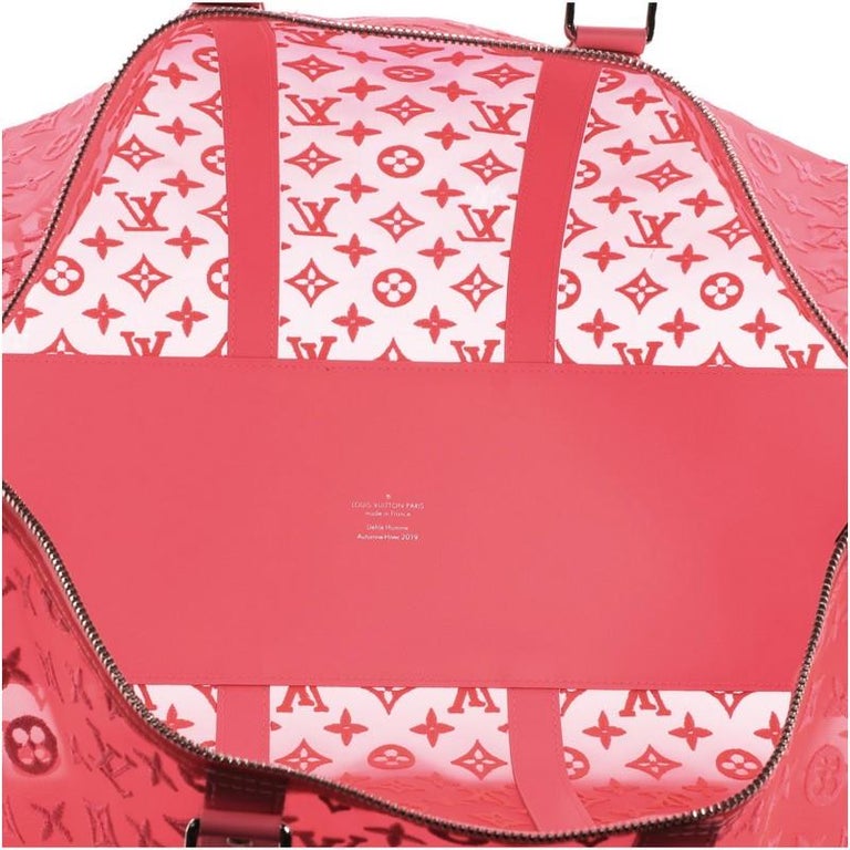 Louis Vuitton Keepall Bandouliere Monogram Mesh 50 Pink in Mesh/Leather