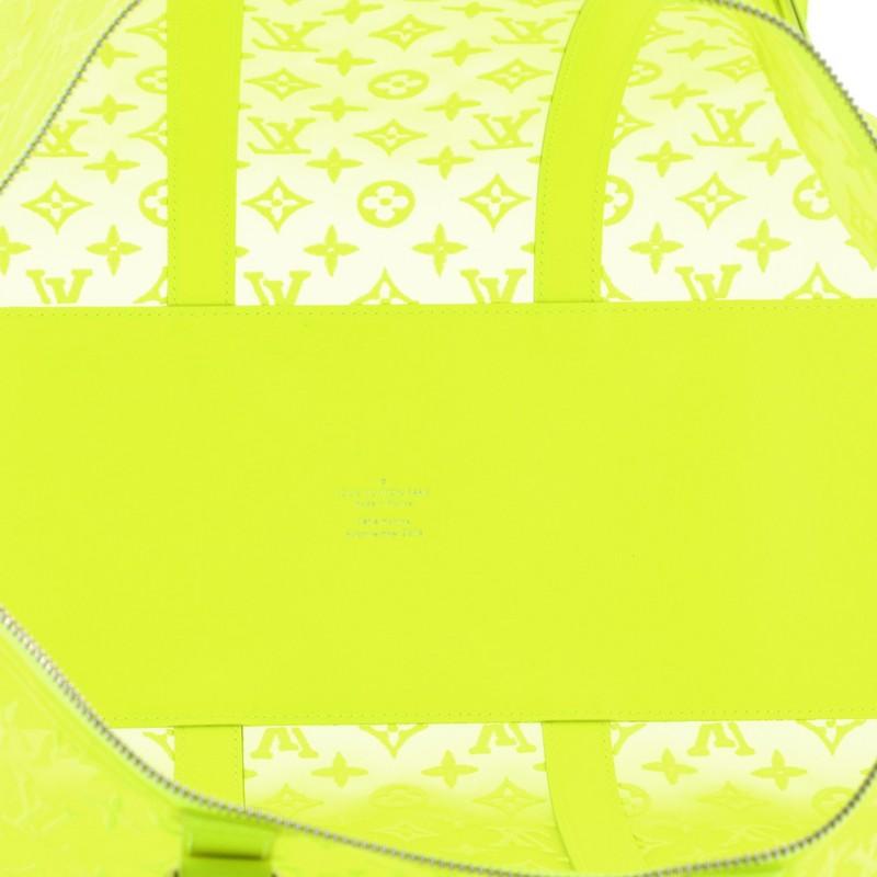 Yellow Louis Vuitton Keepall Bandouliere Bag Monogram See Through Mesh 50