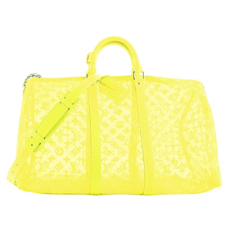 Louis Vuitton Keepall Bandouliere Tasche mit durchsichtigem Mesh Monogramm 50 bei 1stDibs