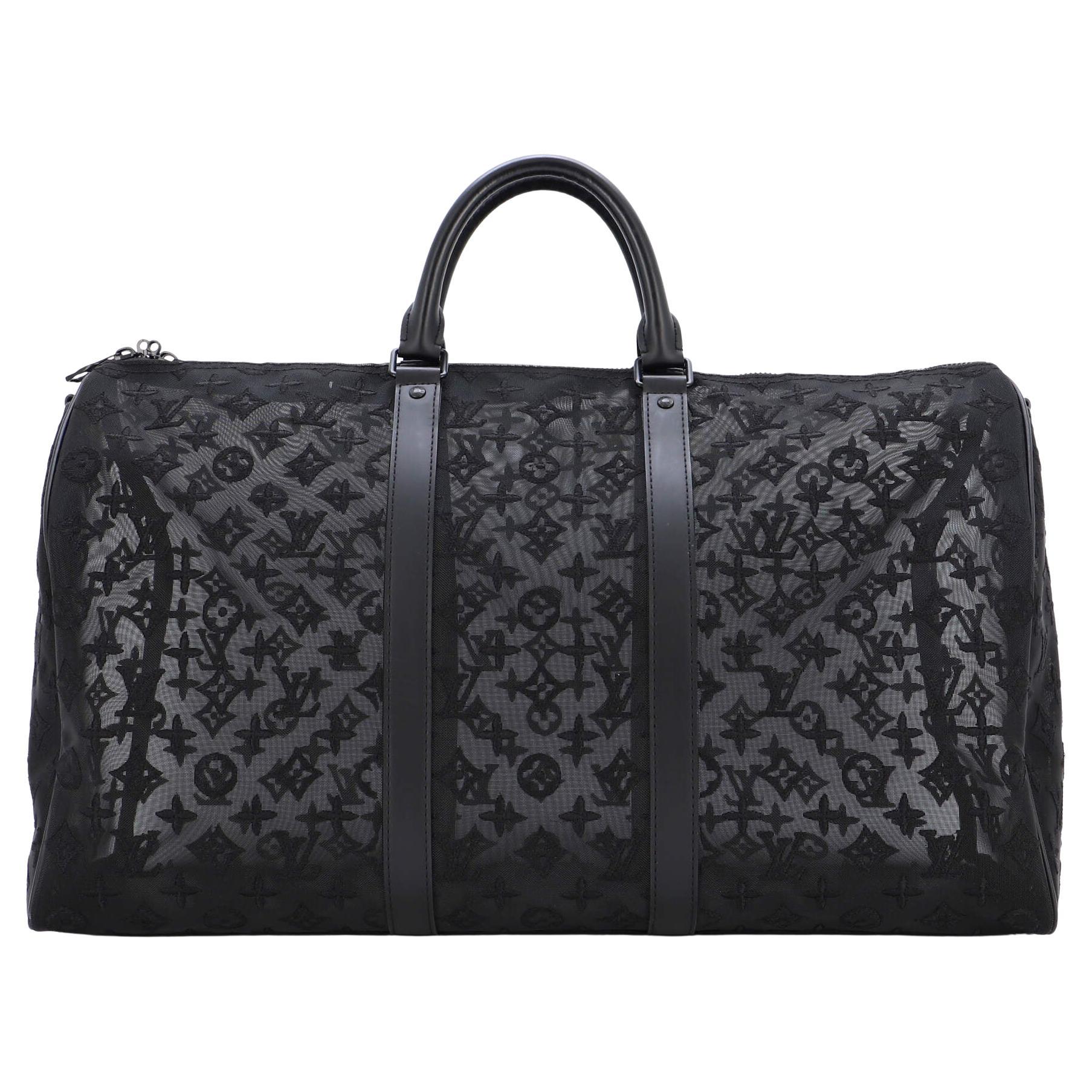 Louis Vuitton Keepall Bandouliere Bag Monogram See Through Mesh 50 For Sale