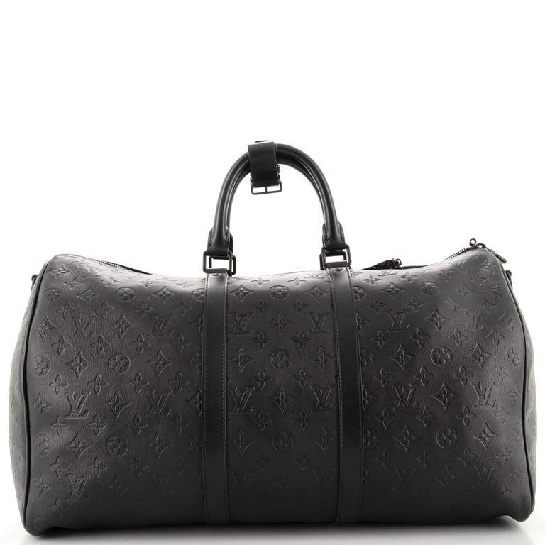 Louis Vuitton LV keepall Monogram Shadow embossed leather Black