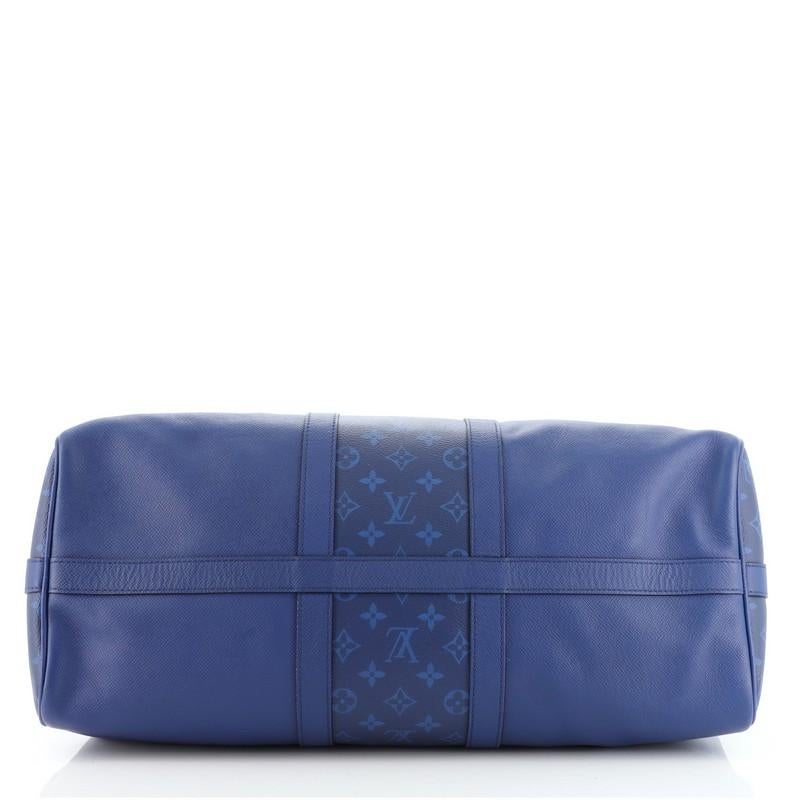 Purple Louis Vuitton Keepall Bandouliere Bag Monogram Taigarama 50