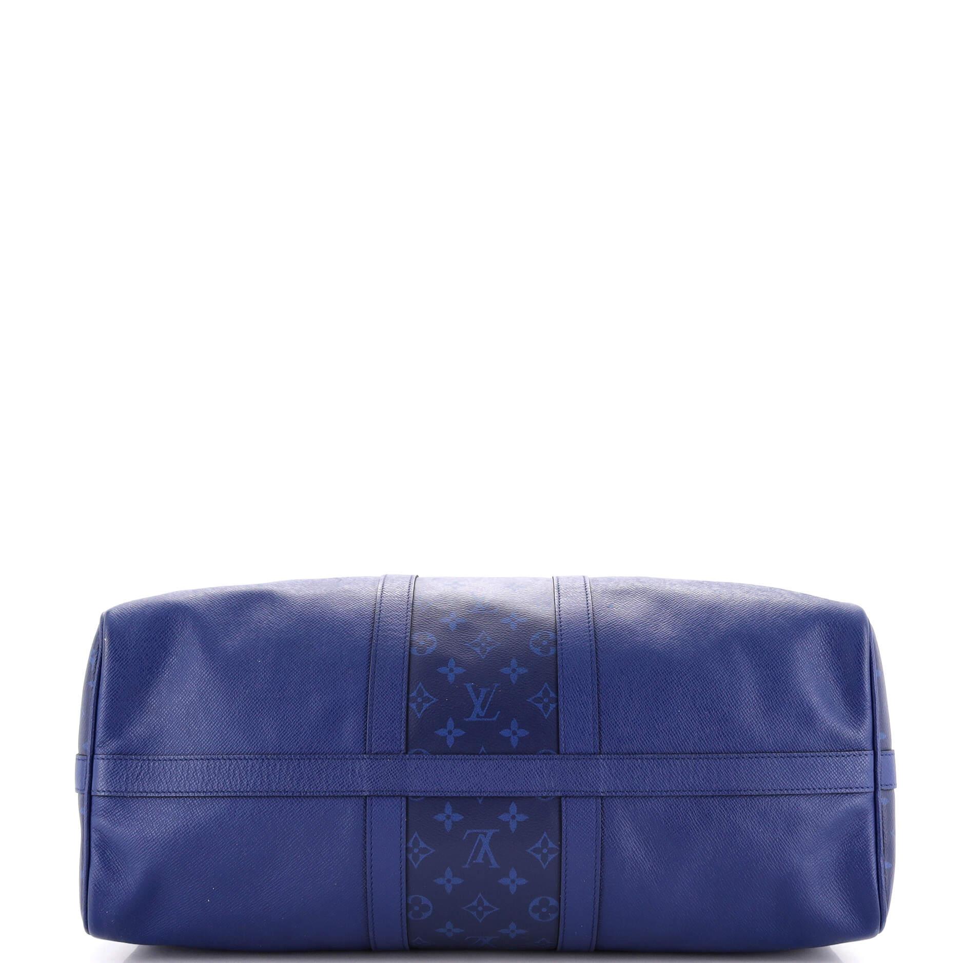 Women's or Men's Louis Vuitton Keepall Bandouliere Bag Monogram Taigarama 50