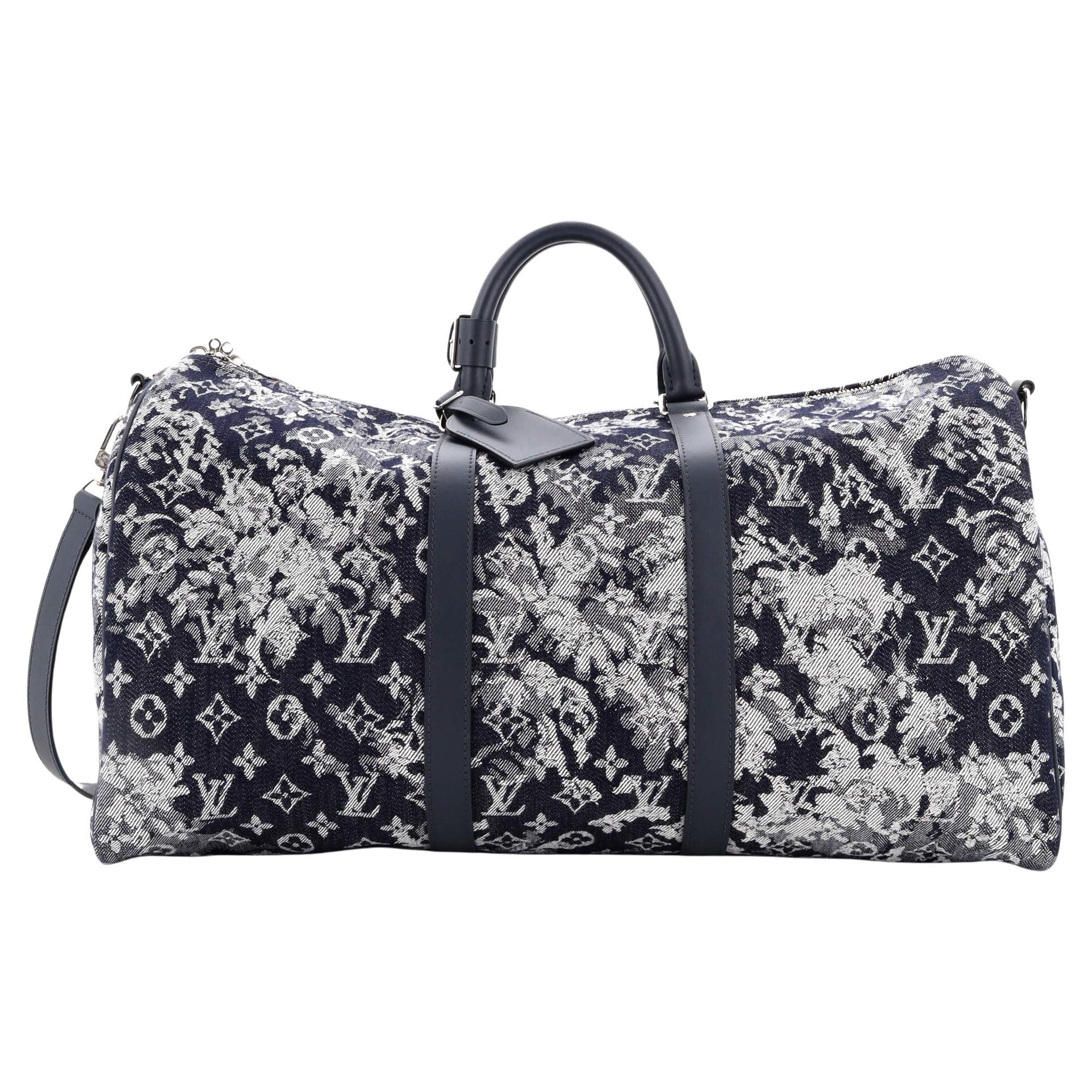 Louis Vuitton Keepall Bandouliere Bag Monogram Tapestry Canvas 50 For Sale