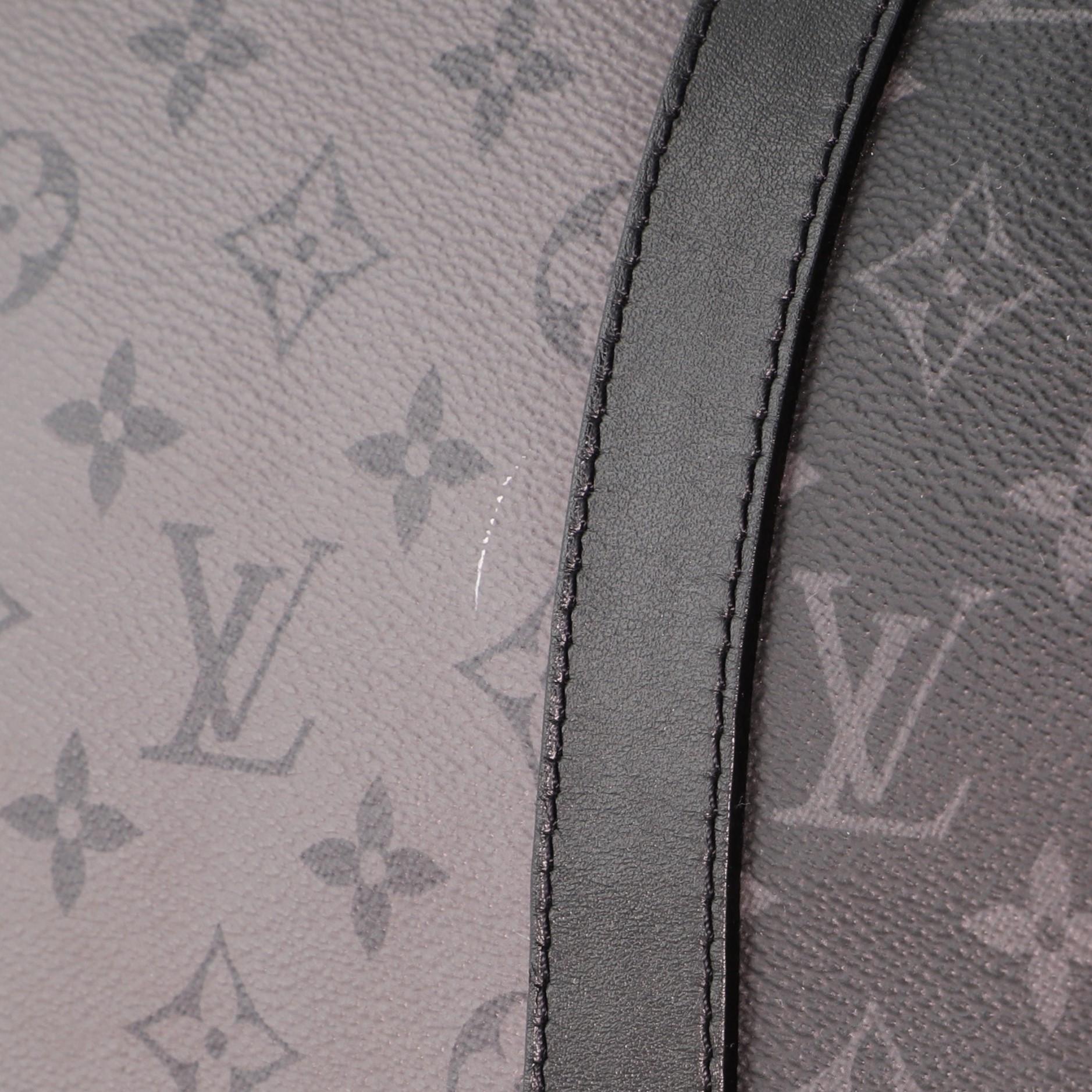Gray Louis Vuitton Keepall Bandouliere Bag Reverse Monogram Eclipse 50
