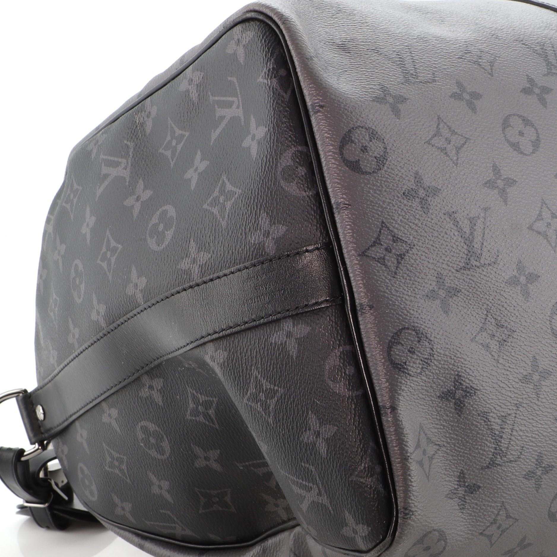 Louis Vuitton Keepall Bandouliere Bag Reverse Monogram Eclipse 50 In Good Condition In NY, NY