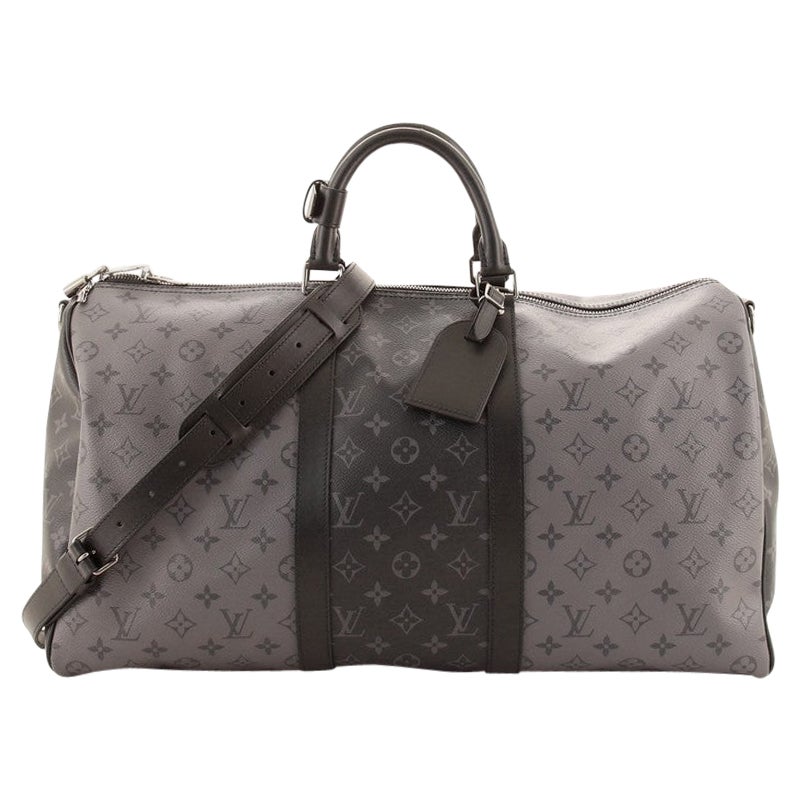 Louis Vuitton Keepall Bandouliere Bag Reverse Monogram Eclipse 50