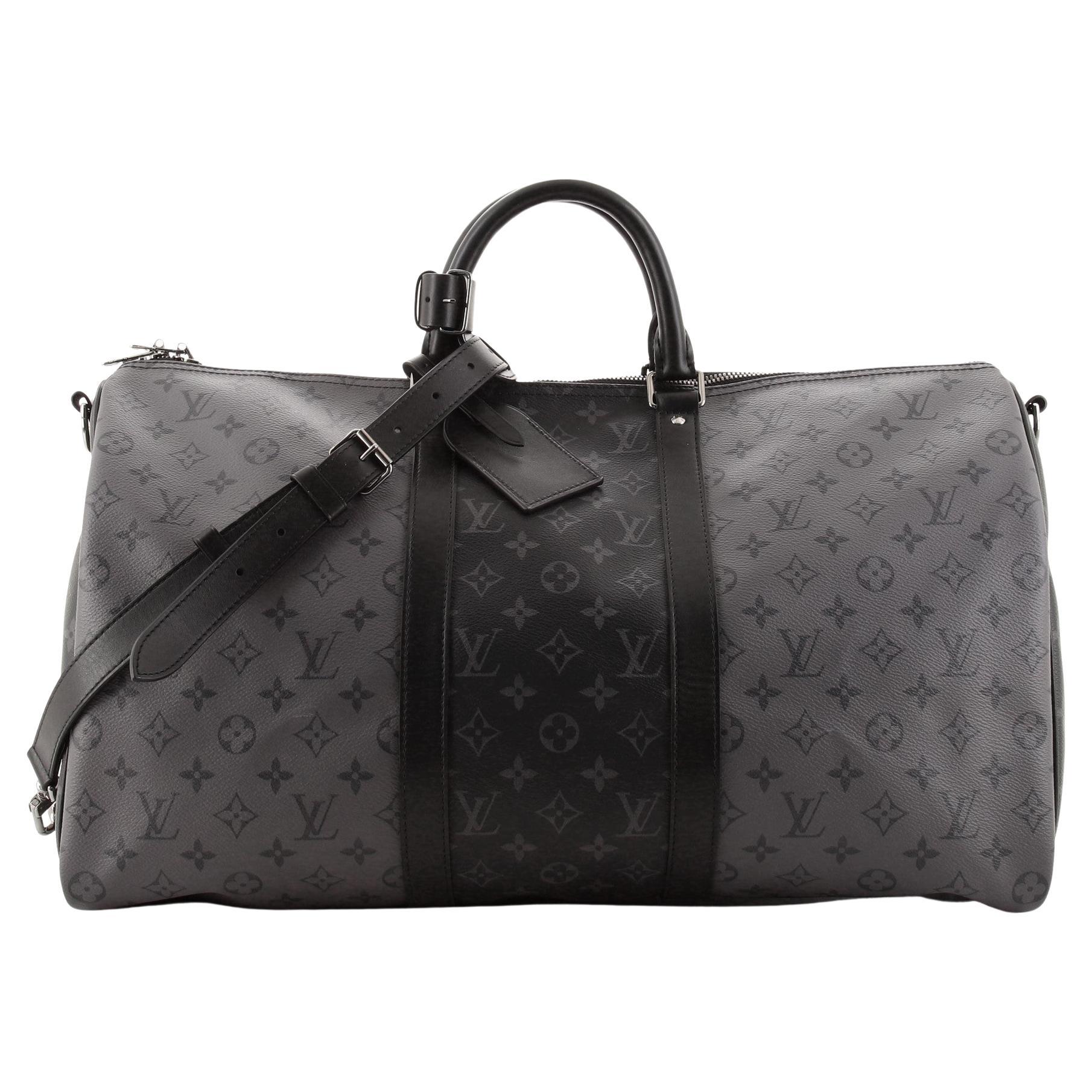 Louis Vuitton Keepall Bandouliere Bag Reverse Monogram Eclipse 50