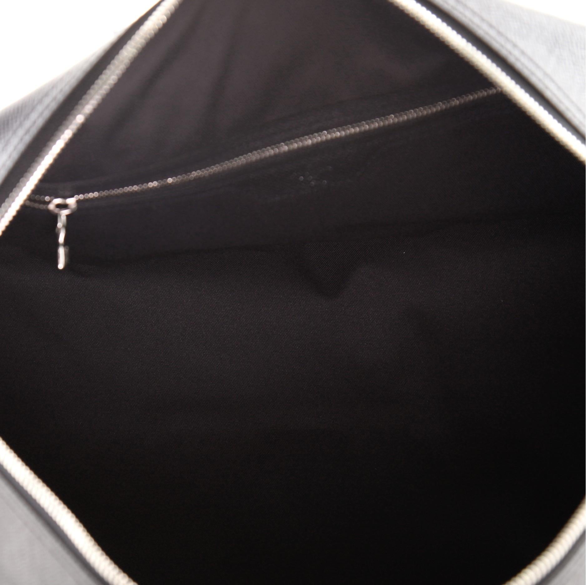 Black Louis Vuitton Keepall Bandouliere Bag Taiga Leather 50