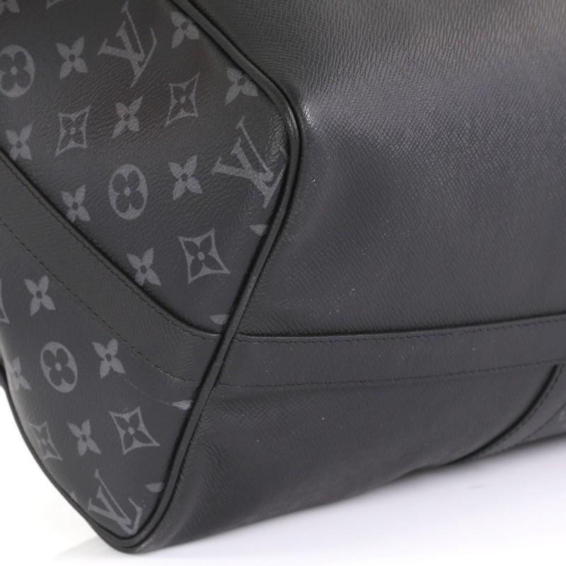 Black Louis Vuitton Keepall Bandouliere Bag Taiga Leather and Monogram Eclipse Canvas
