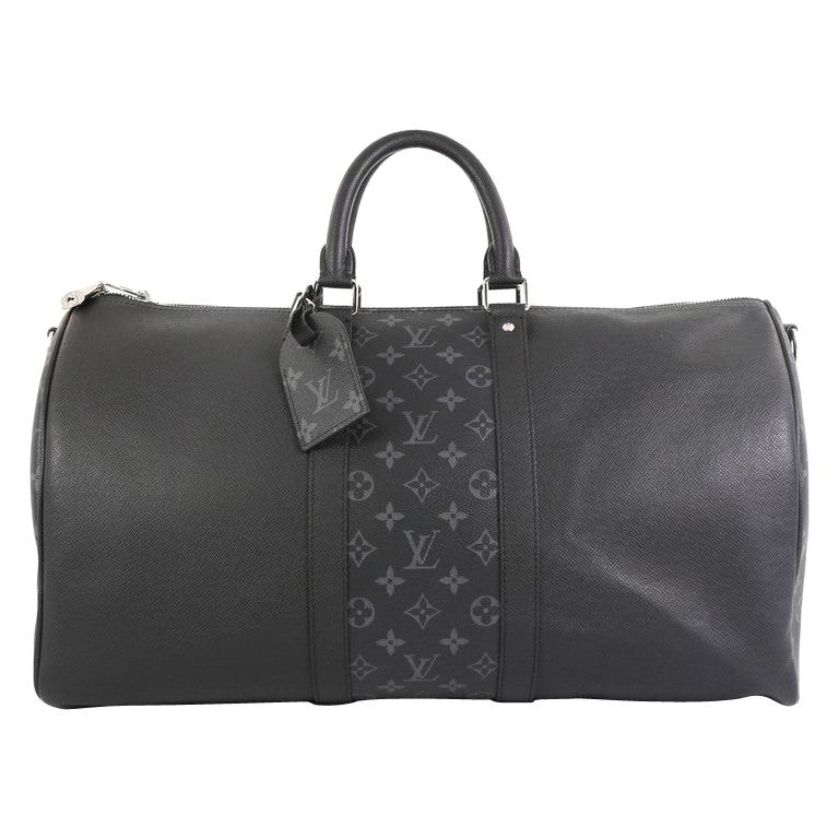 Louis Vuitton Keepall Bandouliere Bag Taiga Leather and Monogram Eclipse  Canvas at 1stDibs  louis vuitton taiga mens boston bags monogram eclipse, louis  vuitton taiga keepall, black taiga leather