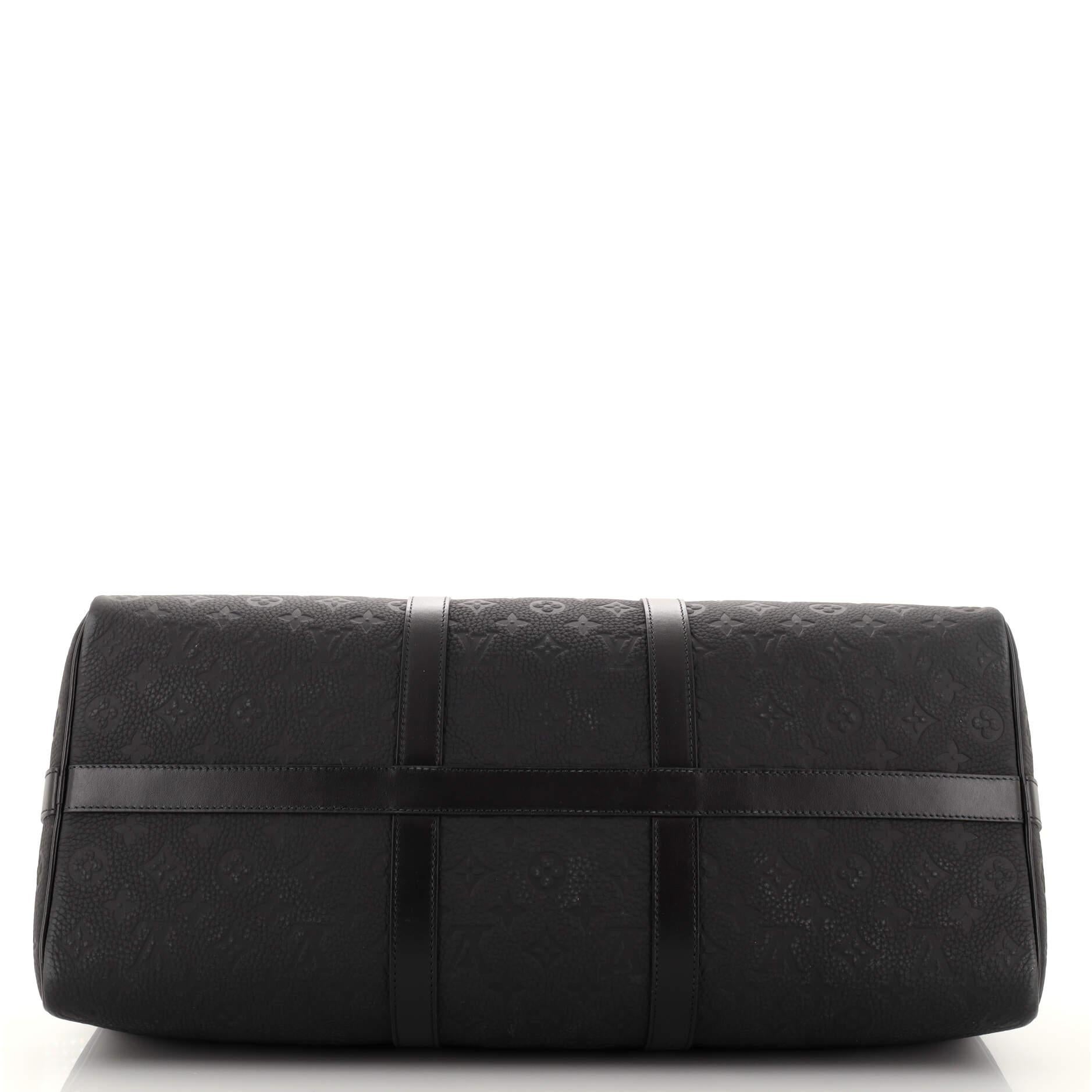 Women's or Men's Louis Vuitton Keepall Bandouliere Bag Taurillon Monogram Leather 50