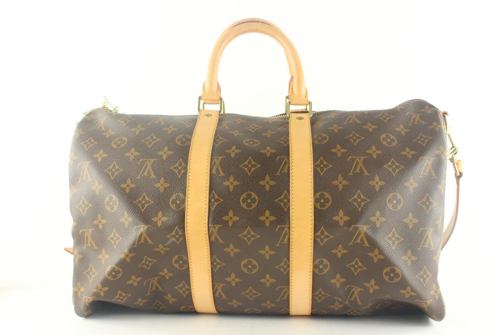 Louis Vuitton Keepall Bandouliere Duffle 45 Brown Canvas 8LV810K 6