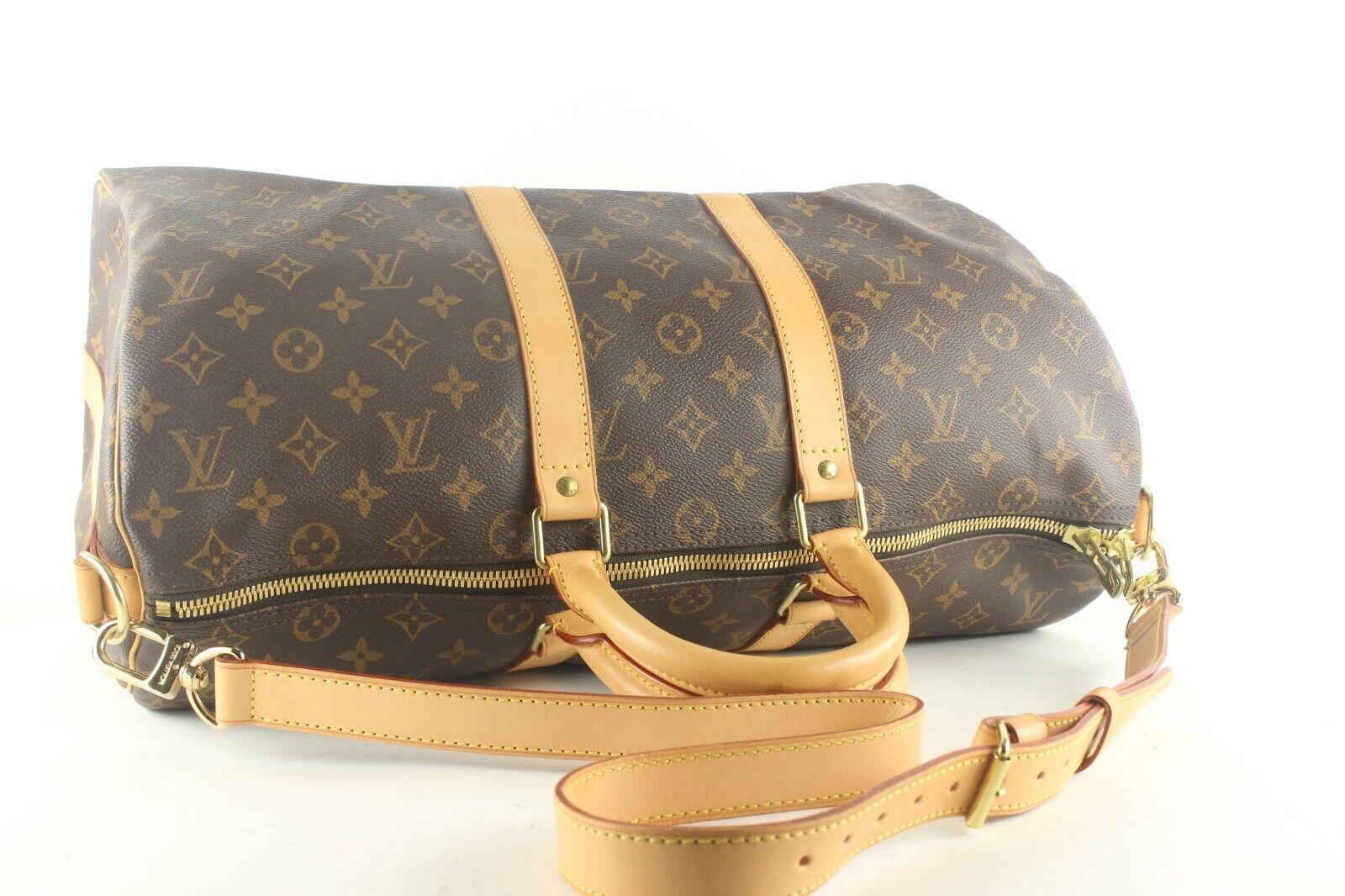 Louis Vuitton Keepall Bandouliere Duffle 45 Brown Canvas 8LV810K 7