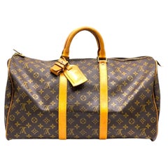 Louis Vuitton Keepall Bandouliere Duffle 45 Braunes Segeltuch