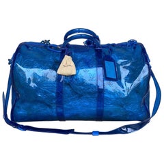 Louis Vuitton Keepall Bandouliere Monogram 50 Blue pvc Shoulder strap Bag