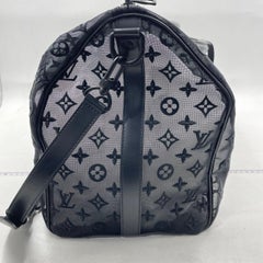 Louis Vuitton Keepall Bandouliere Monogram Mesh 50 Black in Mesh/Leather
