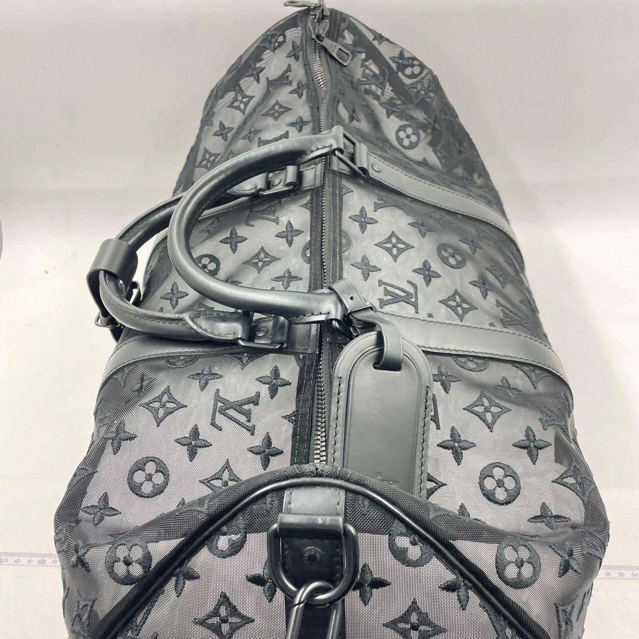 Louis Vuitton Keepall Bandouliere Monogram Mesh 50 Black in Mesh/Leather 1