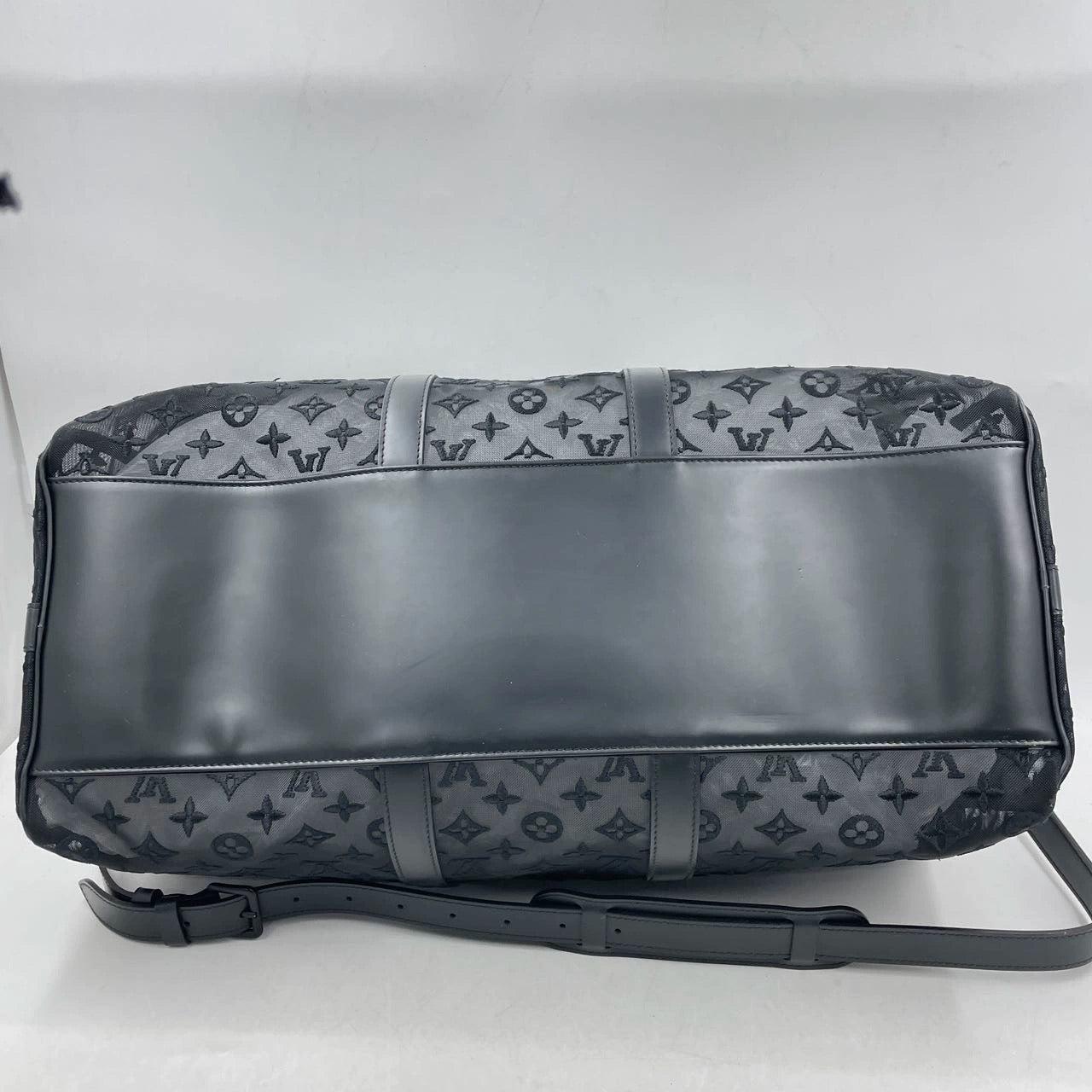 Louis Vuitton Keepall Bandouliere Monogram Mesh 50 Black in Mesh/Leather 2
